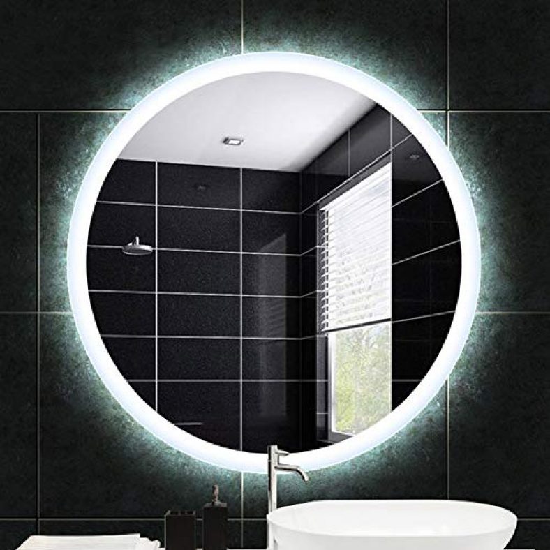 Espejo de baño, Inteligente, Espejo De Maquillaje Led Iluminado Redondo